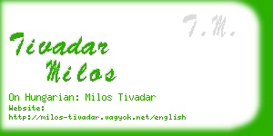 tivadar milos business card